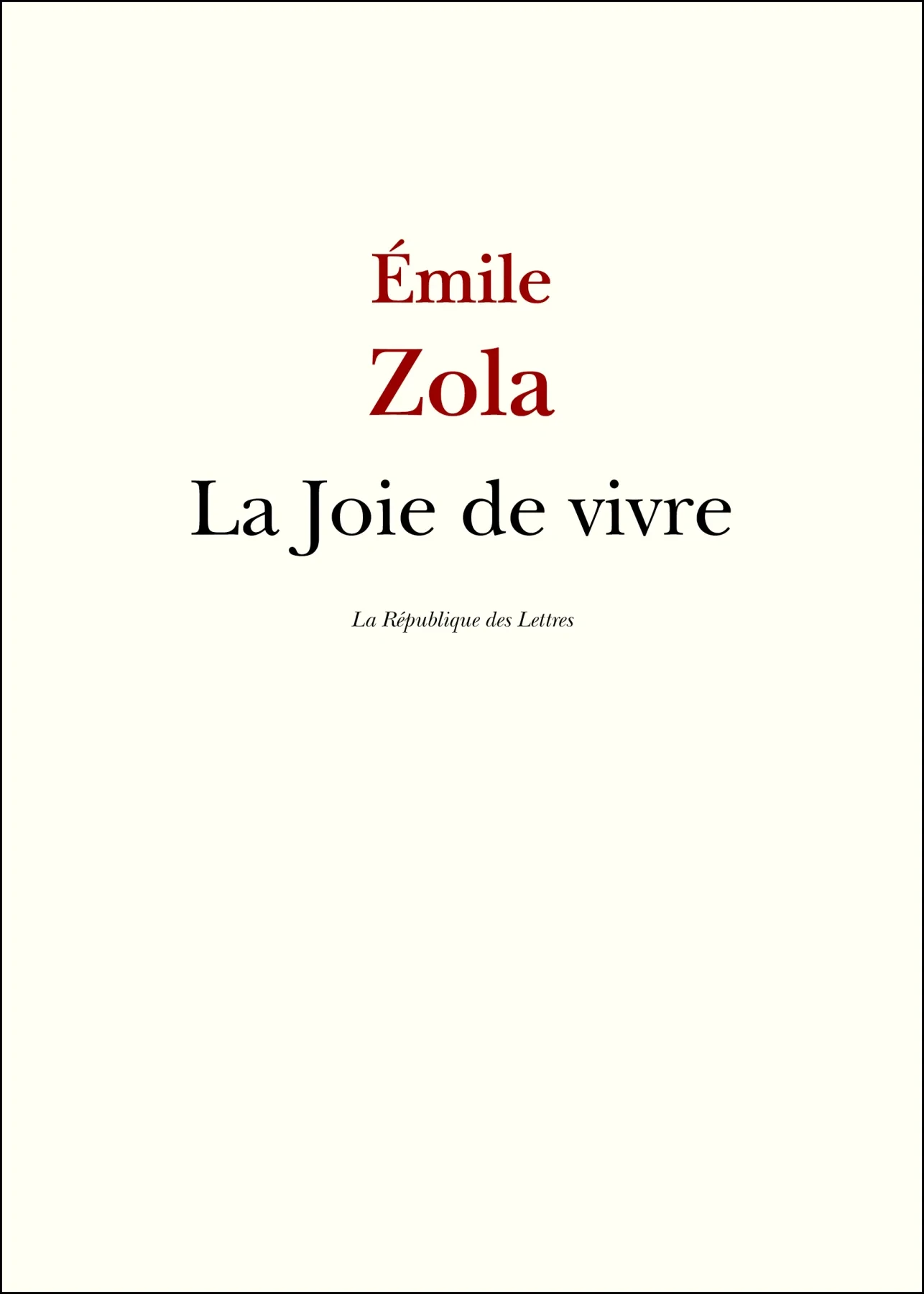 La joie de vivre - Click to enlarge picture.